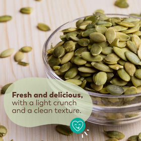 Lark Ellen Farm sprouted pumpkin seeds in a resealable bag for freshness.