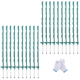 LARNORJE 48-inch step-in post in green enables quick garden fence setup