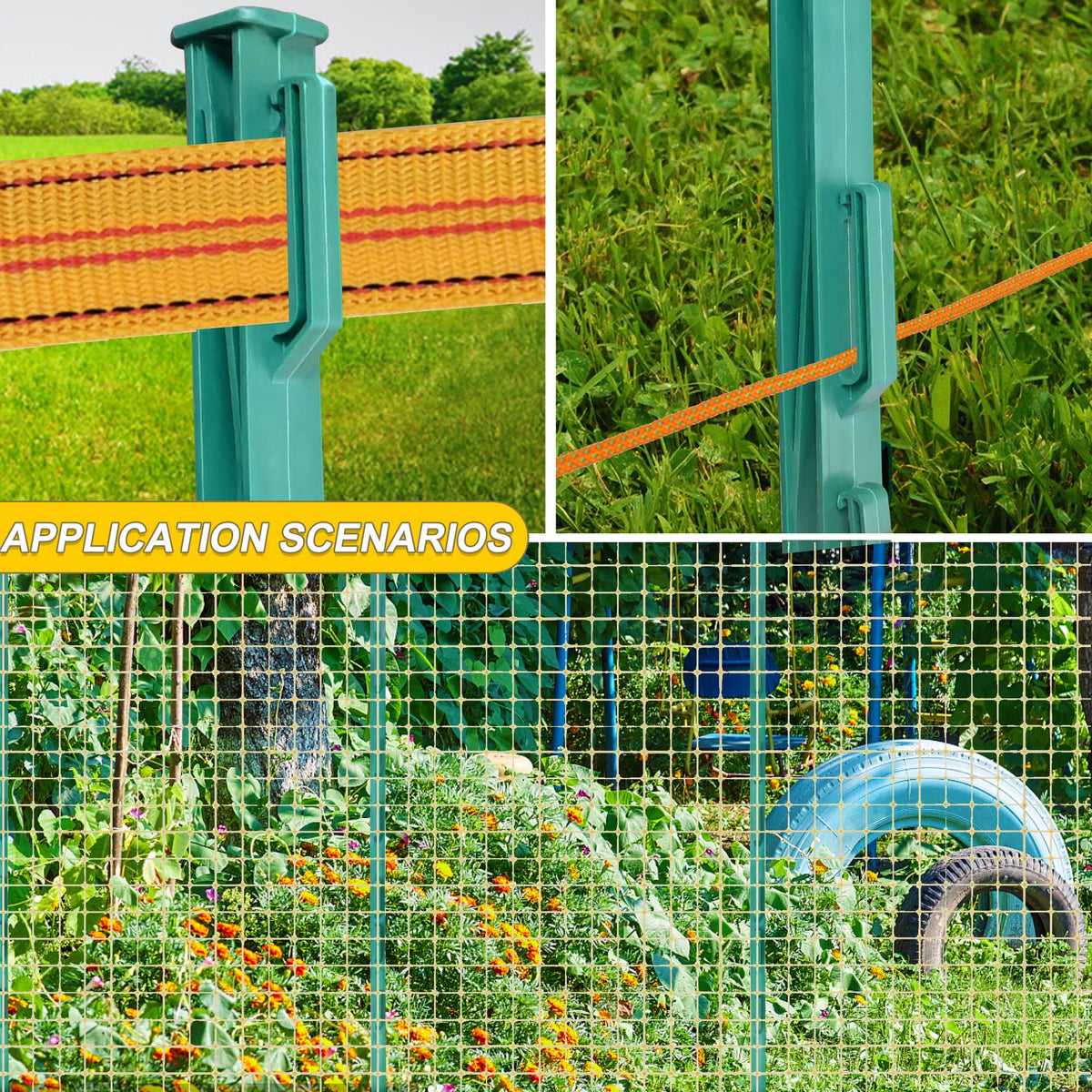 LARNORJE eight clips insulators support wire and tape