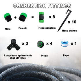 LARNORJE garden hose connector kit enables flexible bed layouts