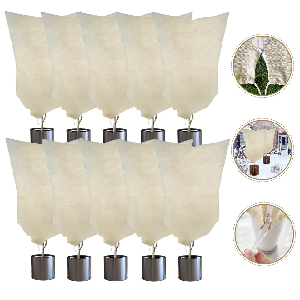 LARNORJE plant cover 35x50 protecting a shrub from frost while allowing light.