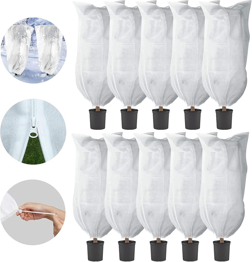 LARNORJE plant cover 35x50 with drawstring and zipper for secure frost protection