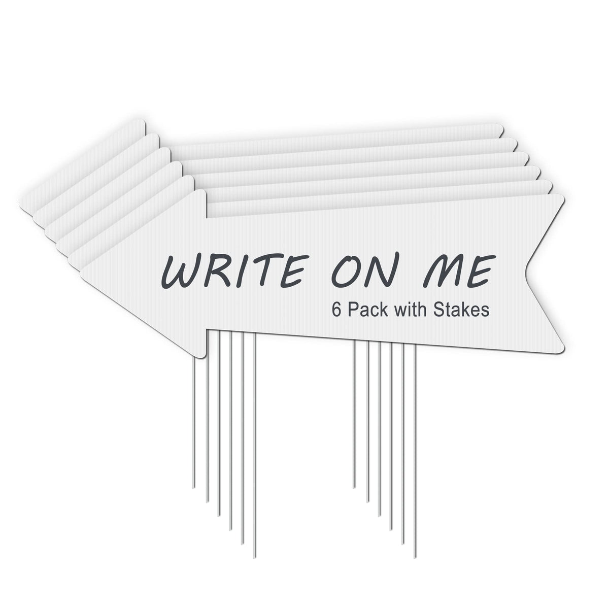 LARREEDE blank arrow sign with stake for outdoor wedding directions.
