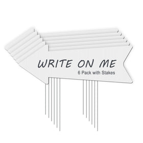 LARREEDE blank arrow sign with stake for outdoor wedding directions.