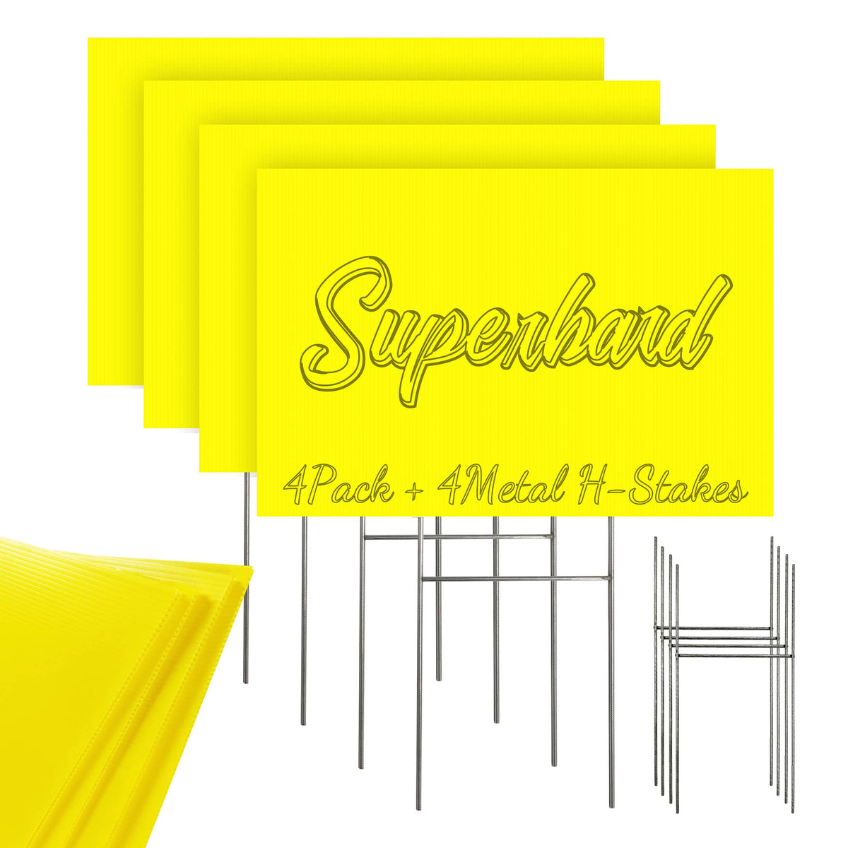 LARREEDE blank yard sign 12x18 yellow for high-visibility outdoor use.