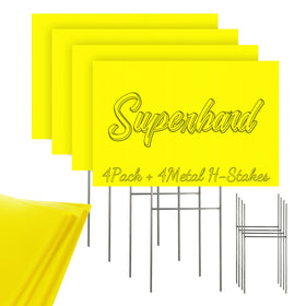 LARREEDE blank yard sign 12x18 yellow for high-visibility outdoor use.