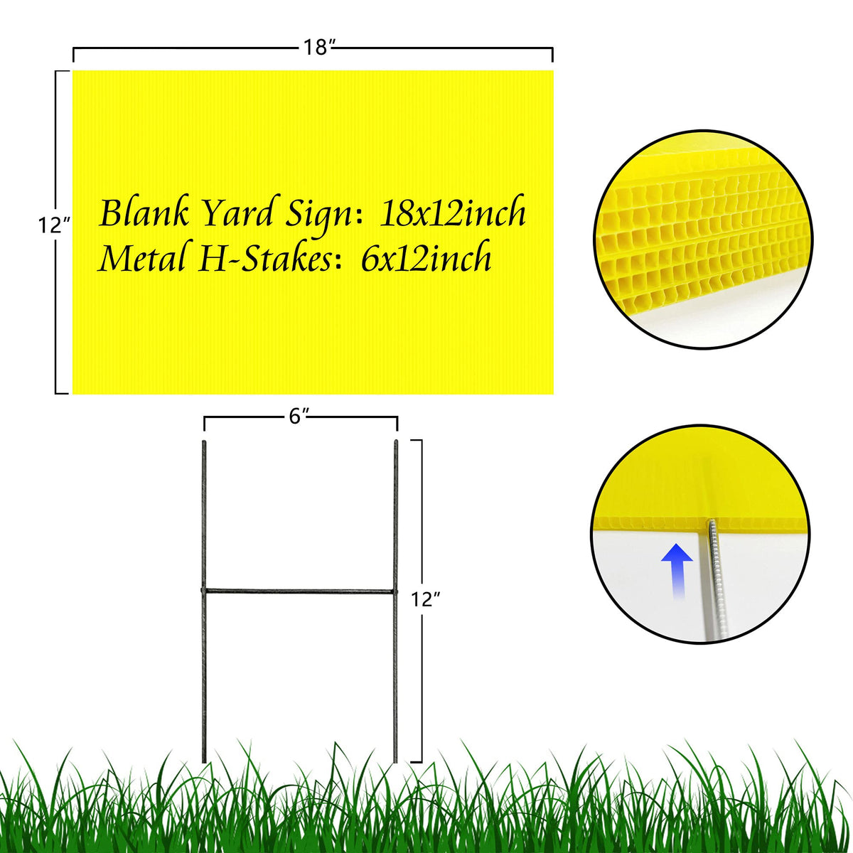 LARREEDE H-stake set provides sturdy support for yard signs outdoors.