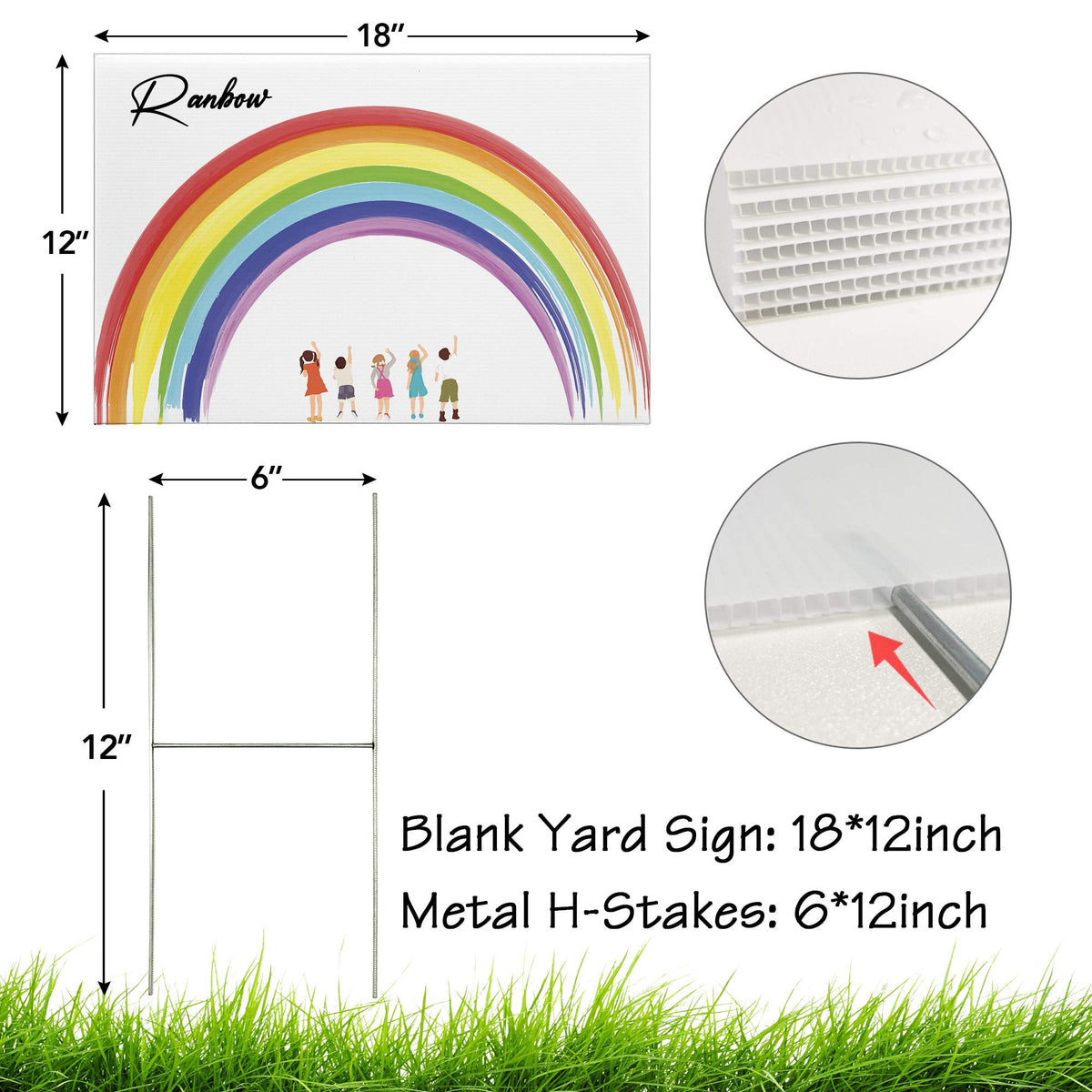 LARREEDE yard sign with galvanized stake, durable for lawn displays