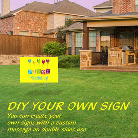 LARREEDE yellow signs offer wind resistance for outdoor displays.