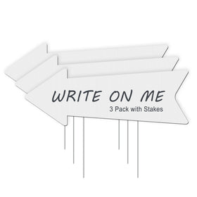 LARREEDE blank arrow sign 17x6 front view for outdoor guest guidance