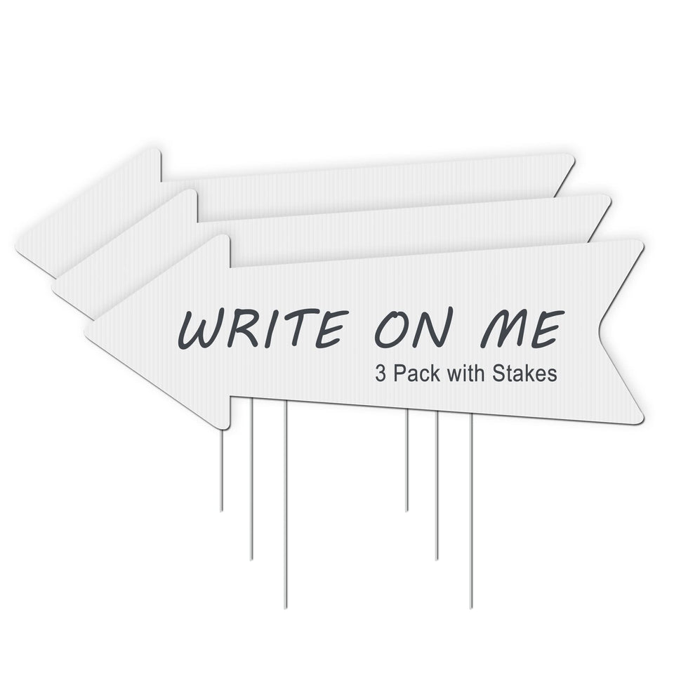 LARREEDE blank arrow sign 17x6 front view for outdoor guest guidance