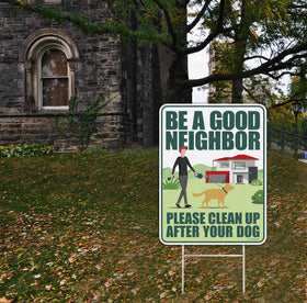 LARREEDE weatherproof corrugated plastic sign keeps up with daily yard use.