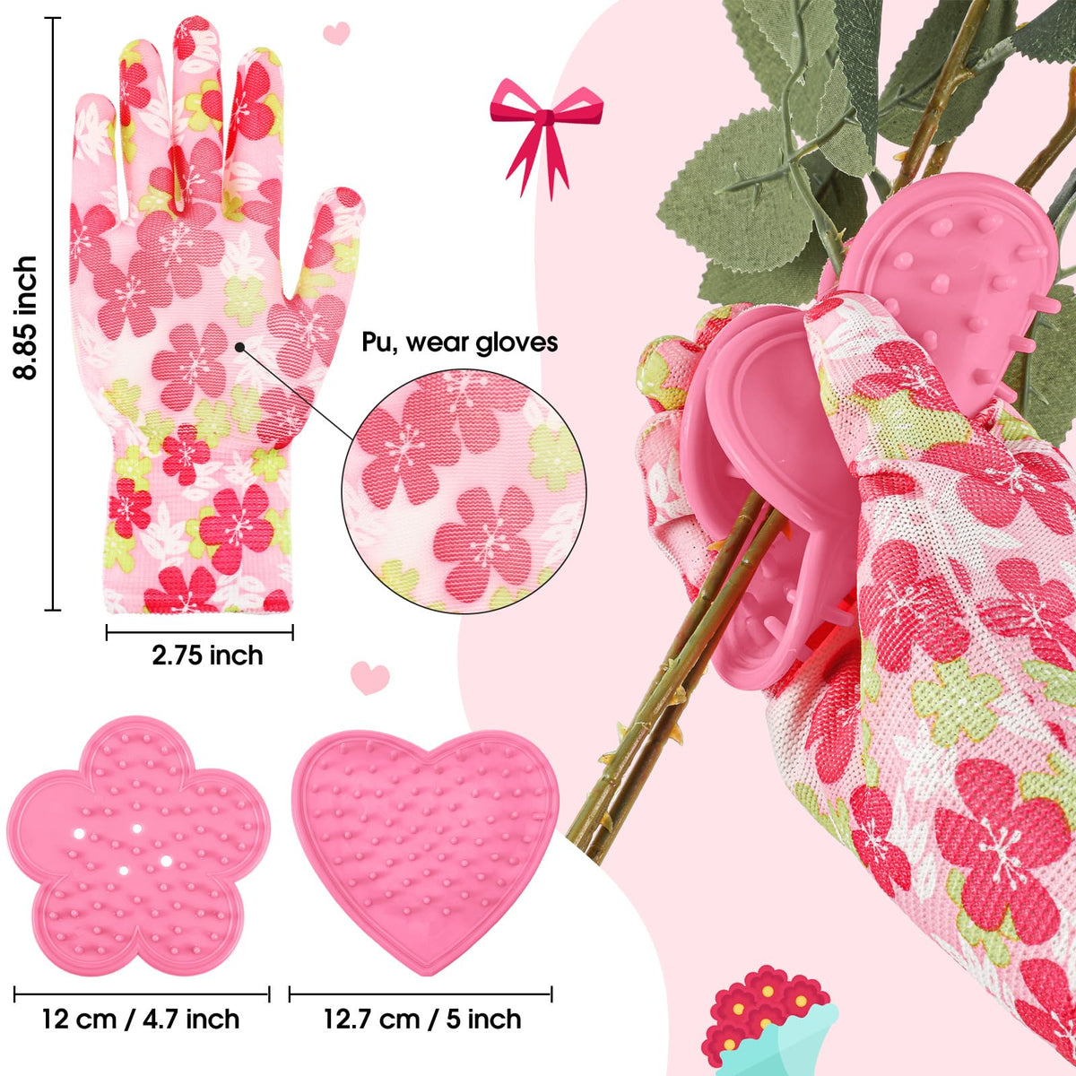 Lasnten pink floral pruning shears for effortless trimming