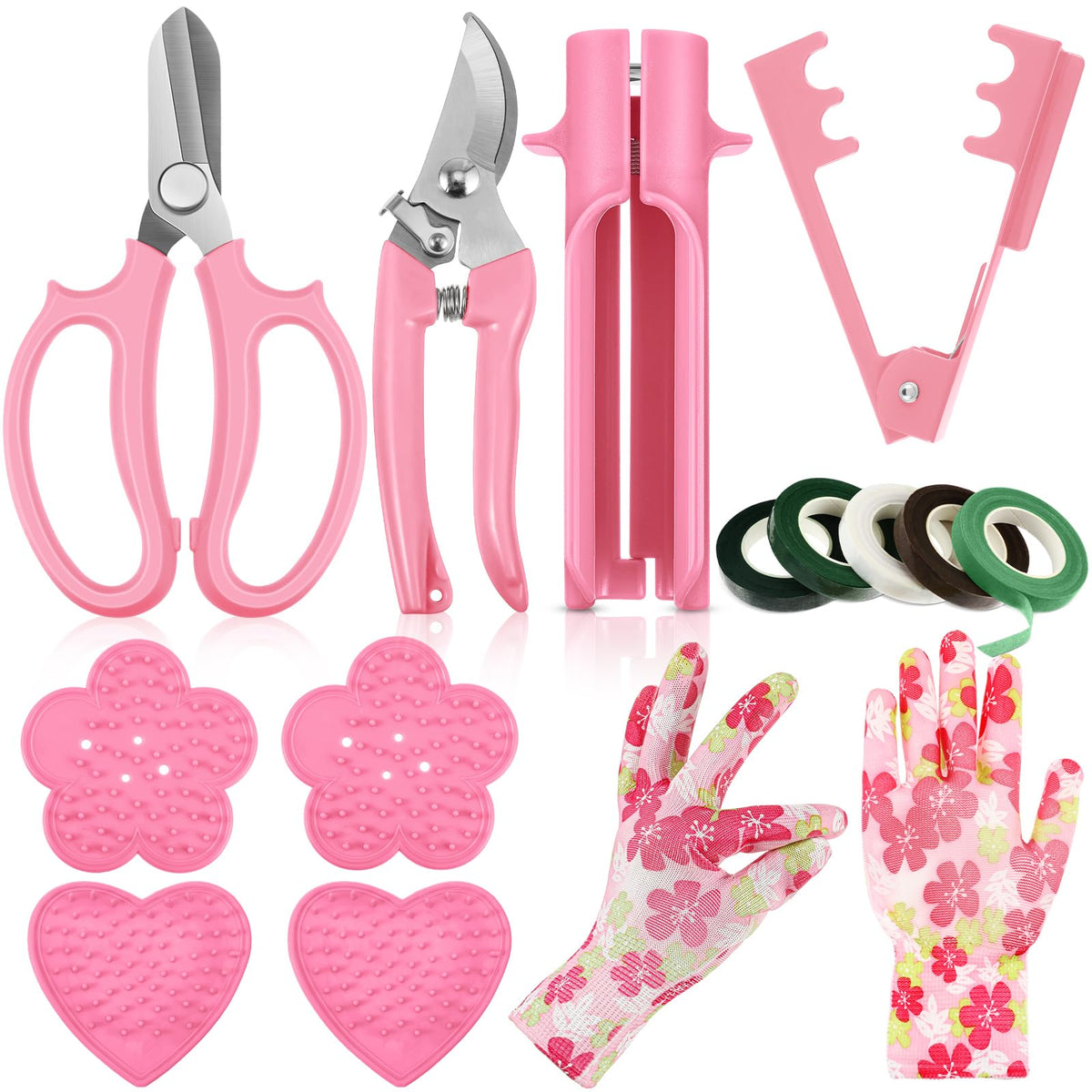 Lasnten rose thorn removal tools pink set for clean pruning