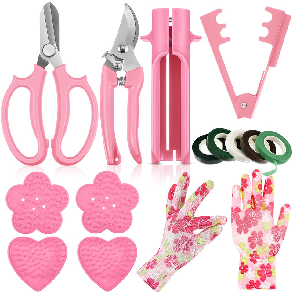 Lasnten rose thorn removal tools pink set for clean pruning