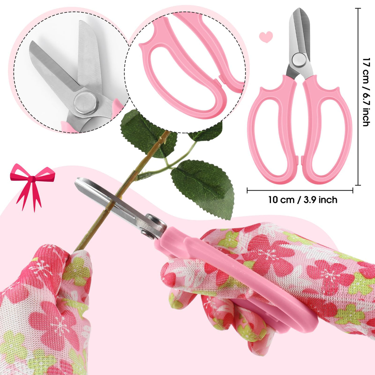 Lasnten pink plastic rose thorn remover for gentle handling