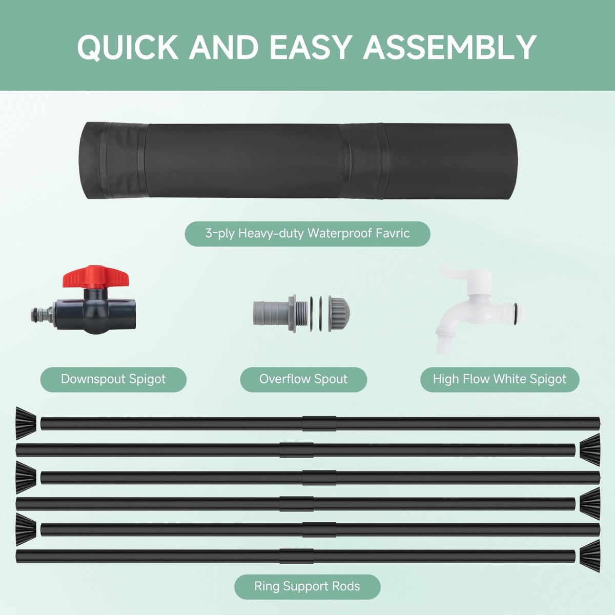 Laspeiraux rain barrel footpads provide stability during use.