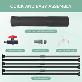 Laspeiraux rain barrel footpads provide stability during use.
