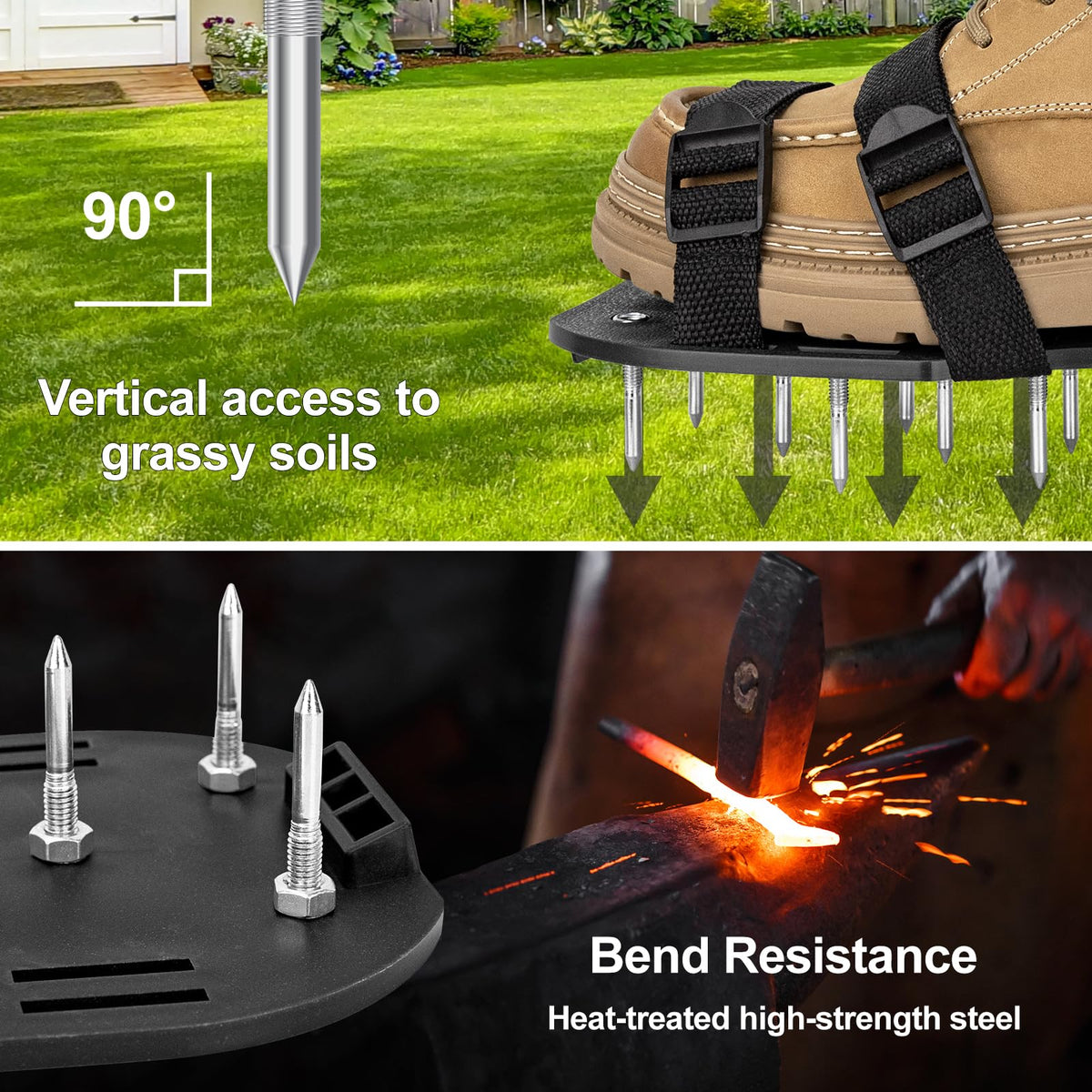LASTOOLS universal-size aerator shoes fit both men and women securely.