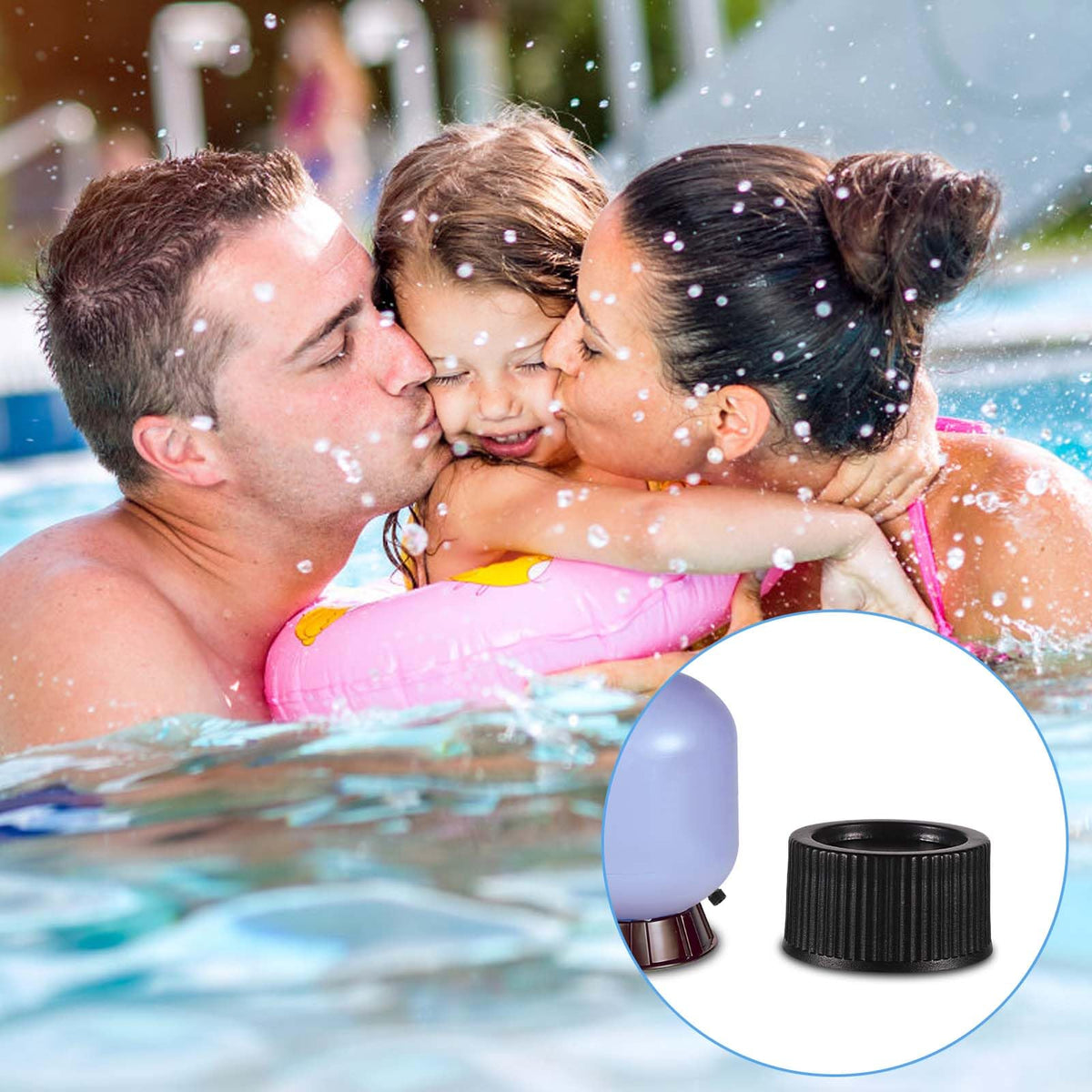 Lasuroa pool cleaning setup scene with components ready