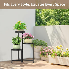 LASZOLA waterproof trays showcase plants on a sturdy, rust-resistant frame.