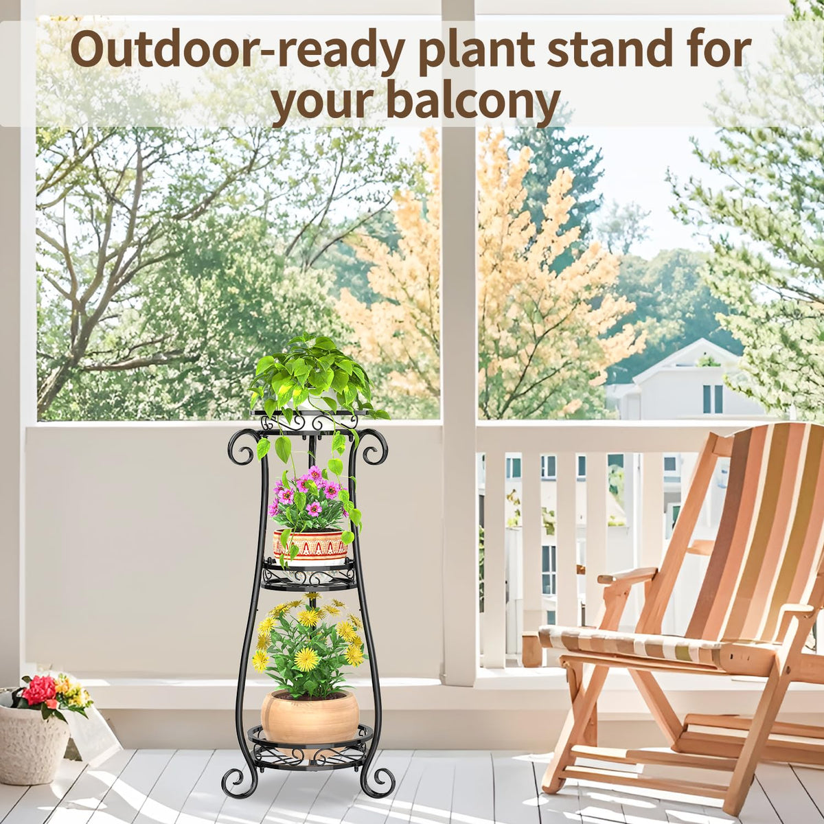 LASZOLA stand is suitable for indoor and outdoor plant displays