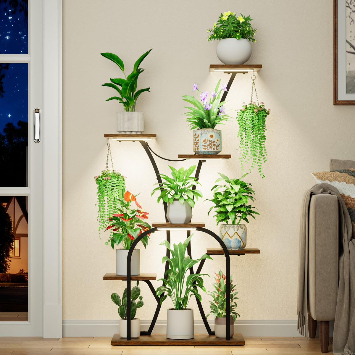 LATIBELL ambient glow from grow lights enhances plant aesthetics