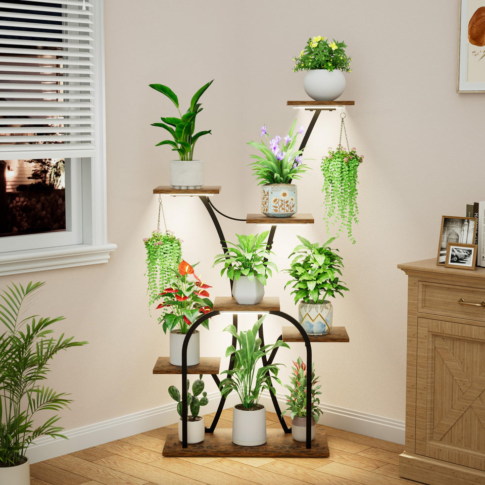 LATIBELL plant stand with four full-spectrum grow lights for indoor plants