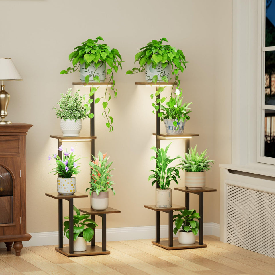 LATIBELL plant stand with grow-light setup for thriving indoor greens