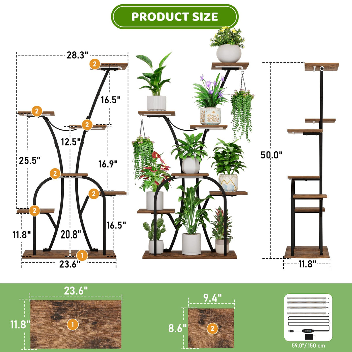 LATIBELL vertical indoor garden helps organize multiple plants