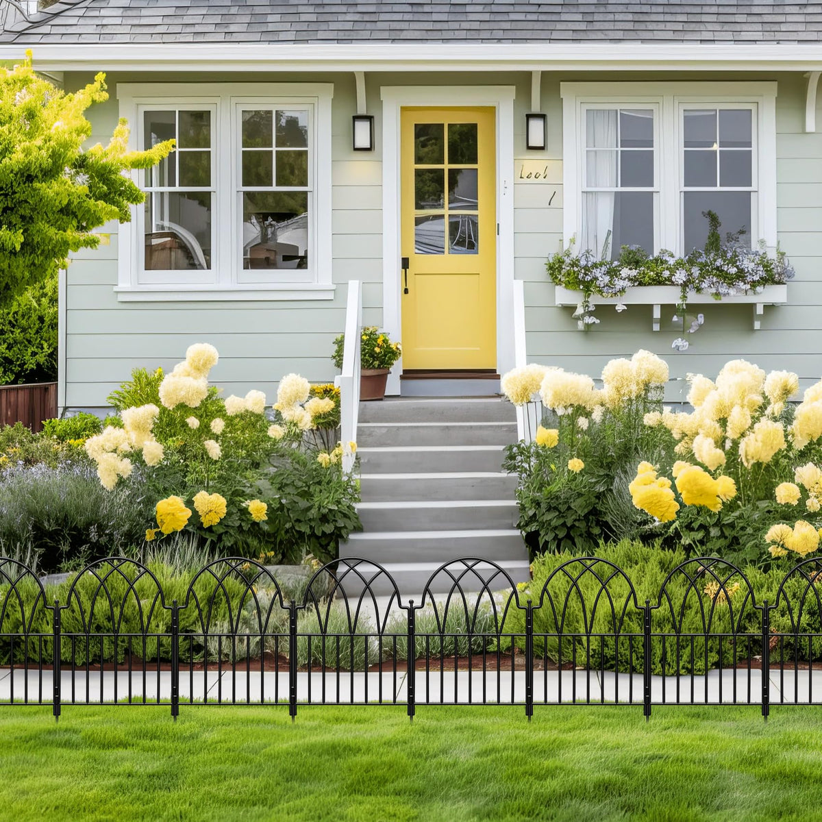 LATIHUUM curved border garden fence idea for graceful edges.