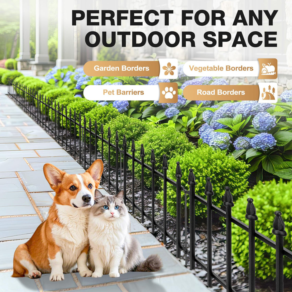 LATIHUUM fence protects pets and garden from unwanted visitors.