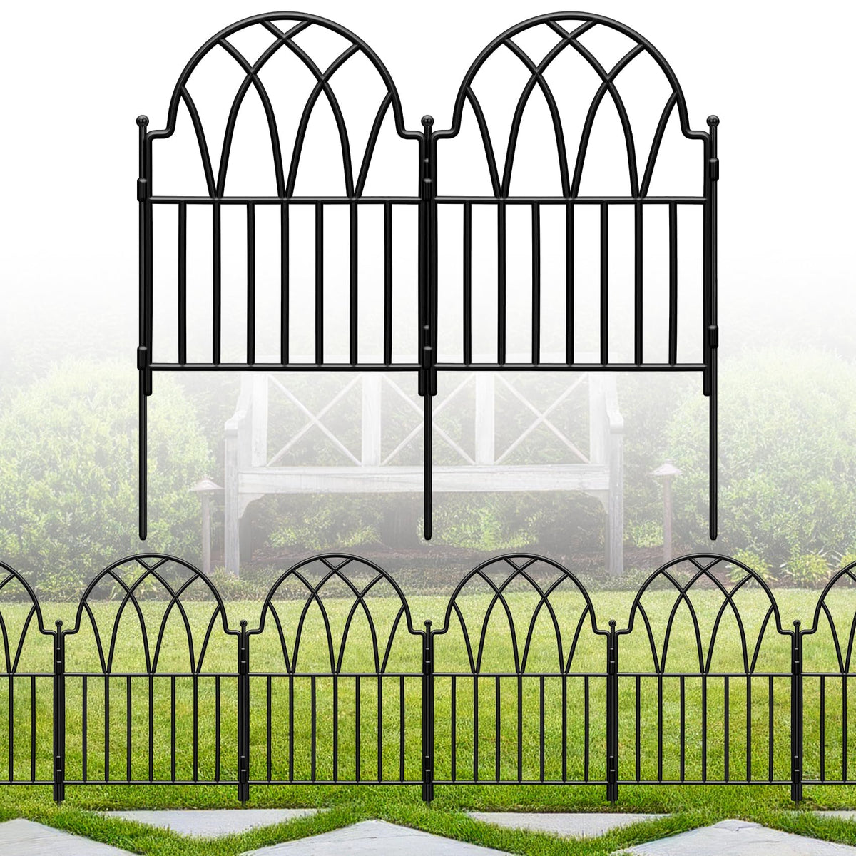 LATIHUUM garden fence arch panel closeup highlighting elegant arch design for borders.