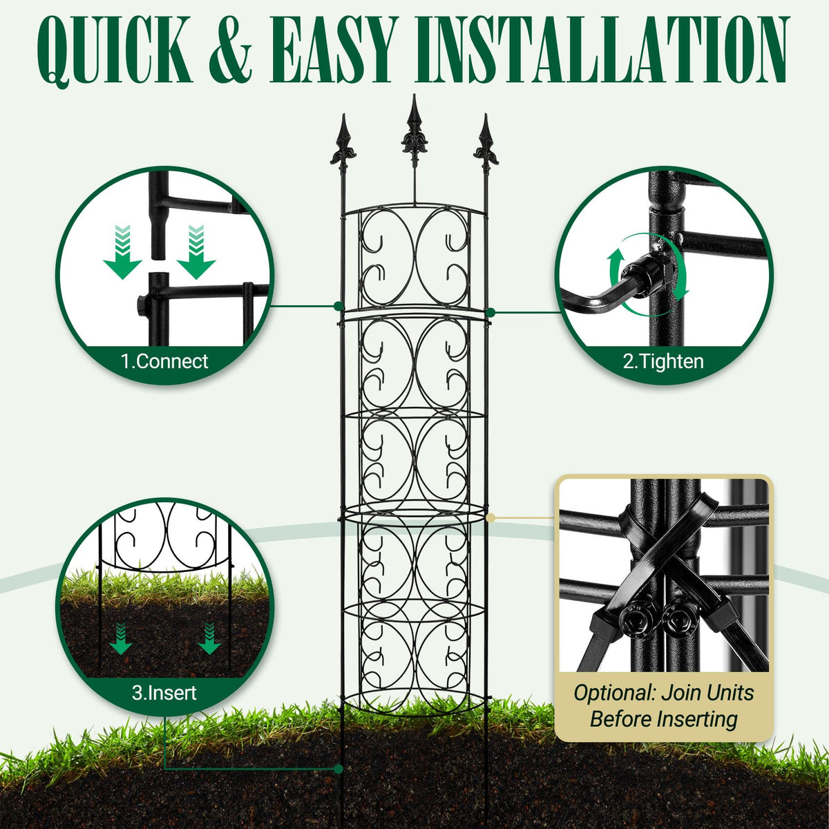 LATIHUUM 5-position height-adjustment lets you tailor the trellis height