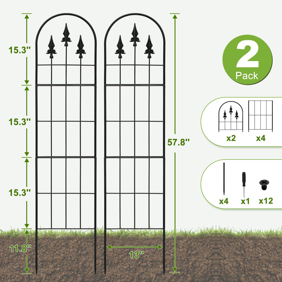 LATIHUUM rustproof powder-coated trellis withstands rain and sun.