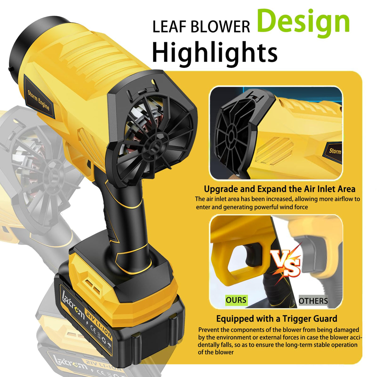 Latrcm Leaf Blower car dryer attachment dries surfaces quickly