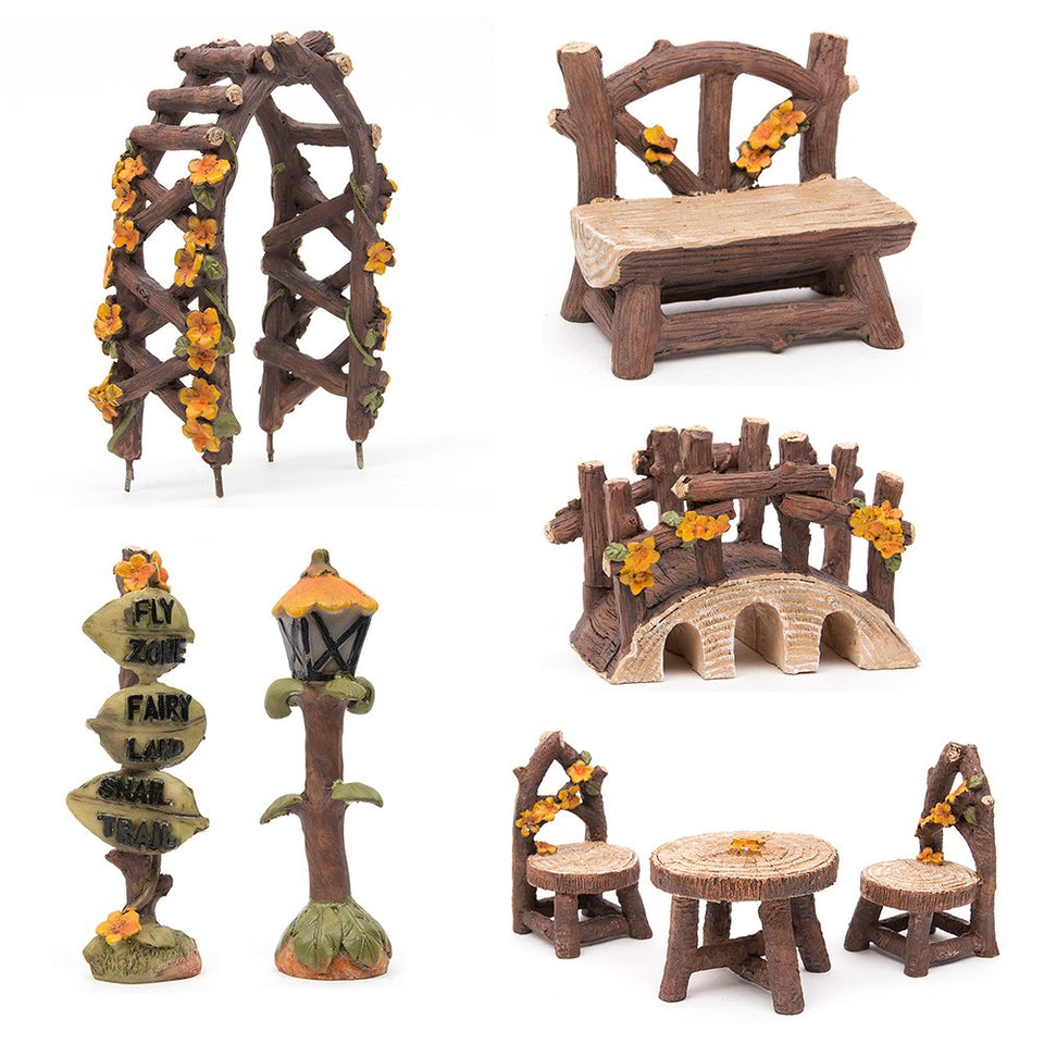 LATTOOK Fairy Garden stool pair adds realistic seating to mini landscapes
