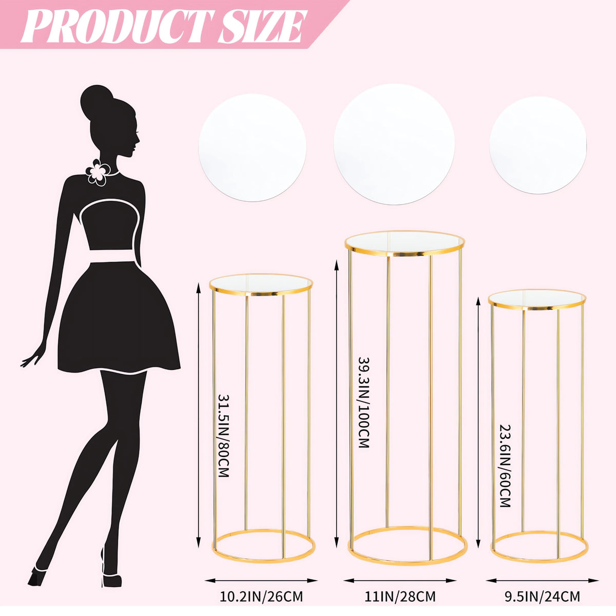 Latywen 31.5-inch pedestal stand creates a dramatic centerpiece