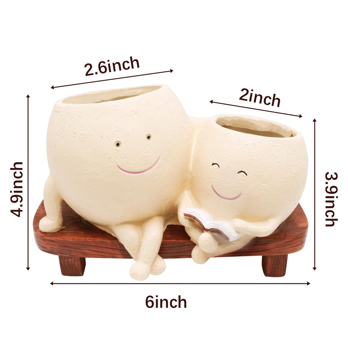 LAUGOKOBE Smily Face Planter Pot drainage hole supports healthy watering.