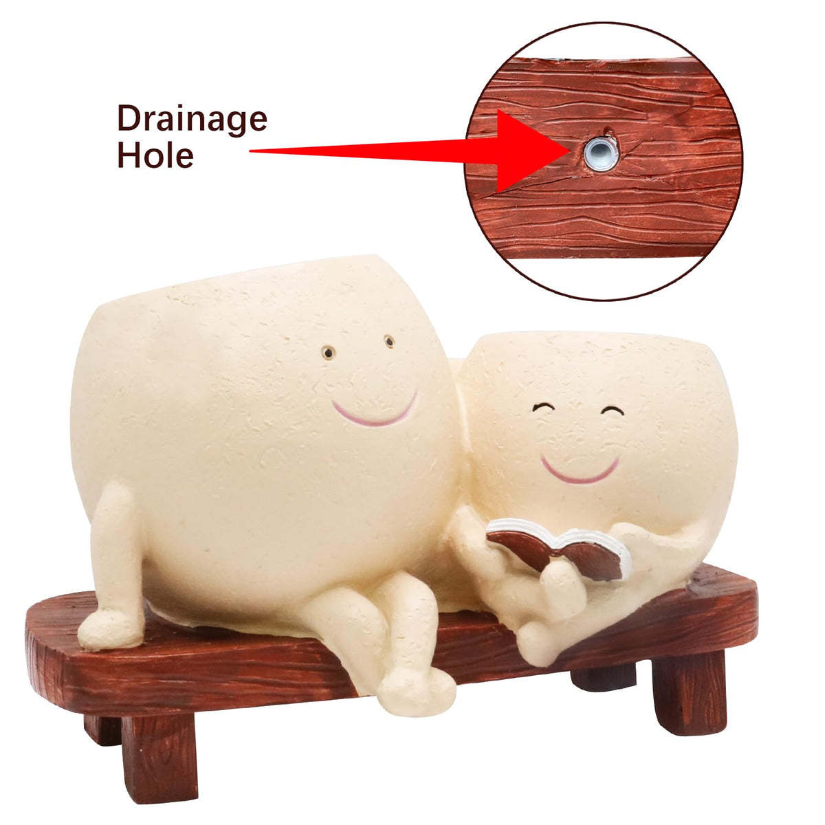 LAUGOKOBE Smily Face Planter Pot indoor outdoor use for flexible placement.