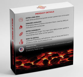 LavaLock self-stick gasket enables quick peel-and-stick installation on smoker doors.