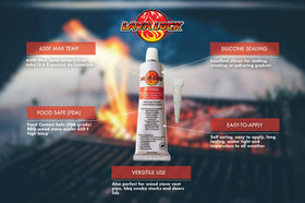 LavaLock RTV 650F seals BBQ lid to prevent leaks in varying weather