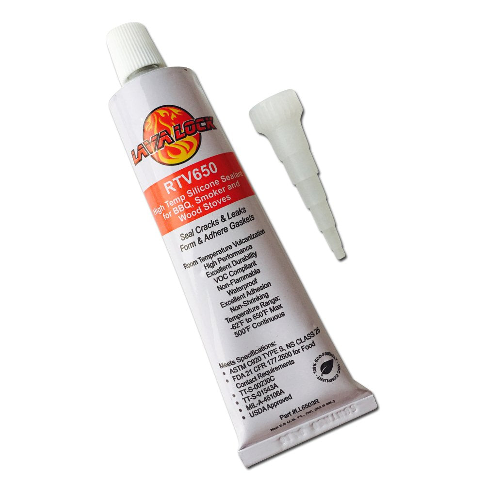 LavaLock RTV 650F weatherproof silicone sealant protects outdoor cooking components