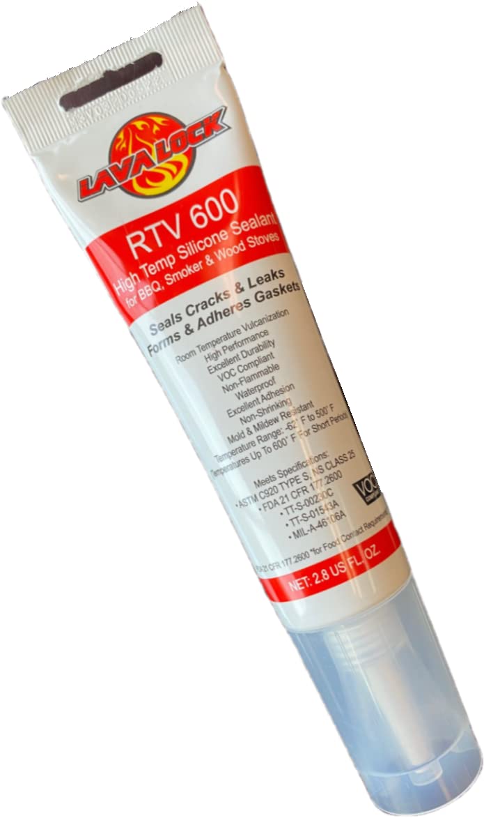 LavaLock RTV 600F adhesive detail highlighting food-contact safe sealant.