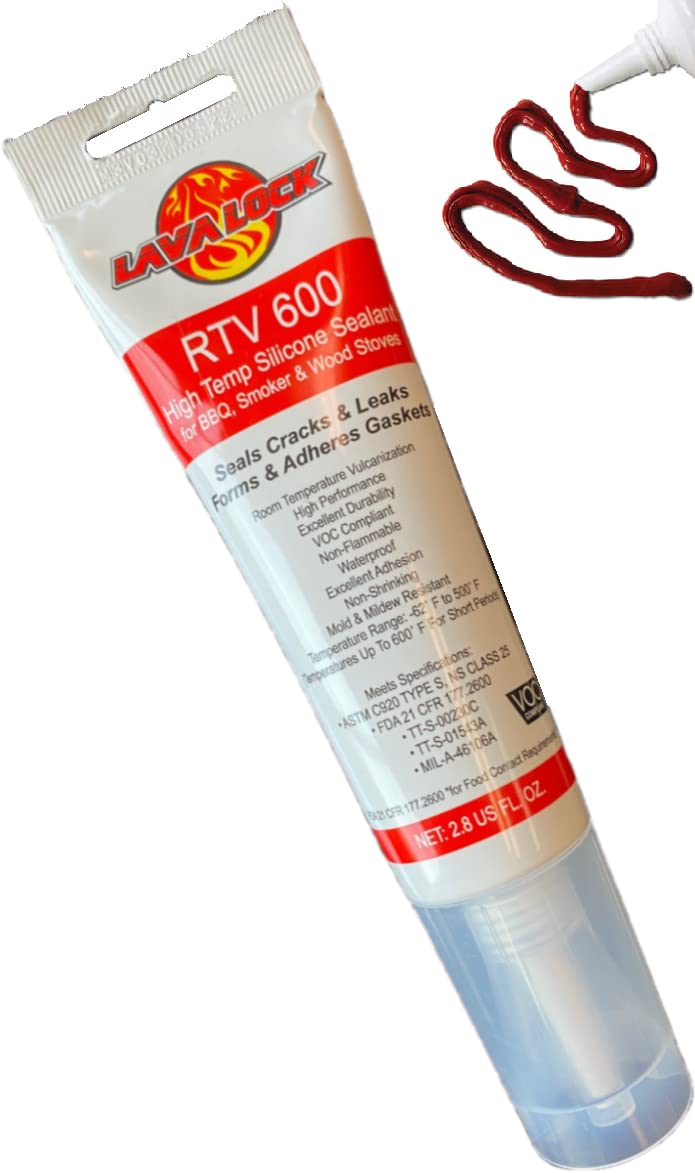 LavaLock RTV 600F tube close-up for high-temp grill sealing.