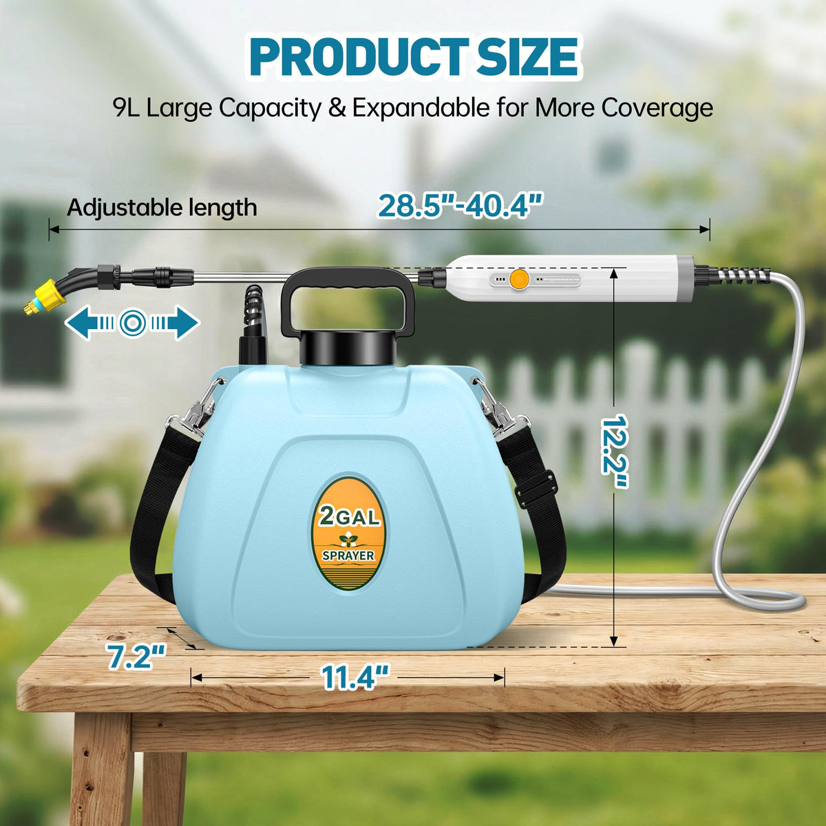 Lavendex electric sprayer with four nozzles for versatile spray patterns.