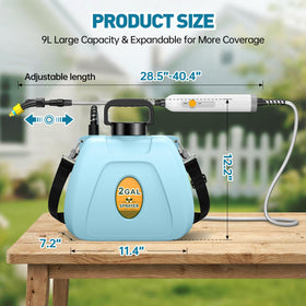 Lavendex electric sprayer with four nozzles for versatile spray patterns.