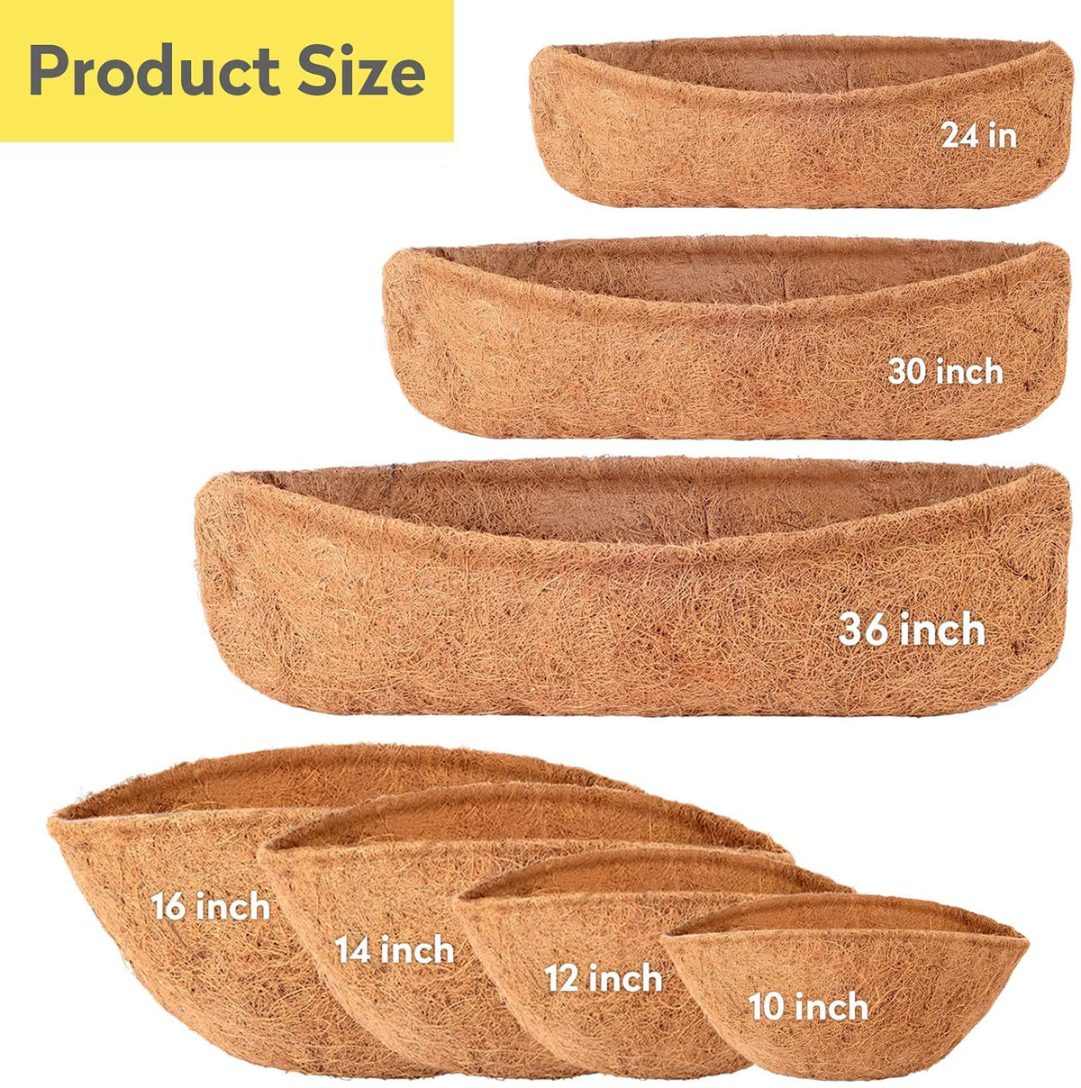 Close-up of LAVEVE coconut fiber liner showing natural, durable material.
