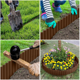 LAVEVE corrugated design adds a modern look to flower beds.