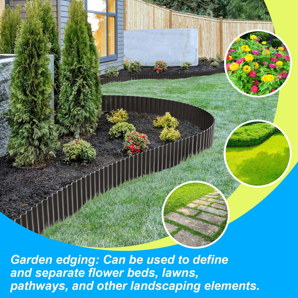 LAVEVE corrugated-edging-metal-border-straight for durable roadside or stairs accents.